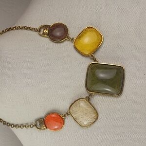 Vintage Modern Art Resin Crafted Multicolor Stone Necklace
